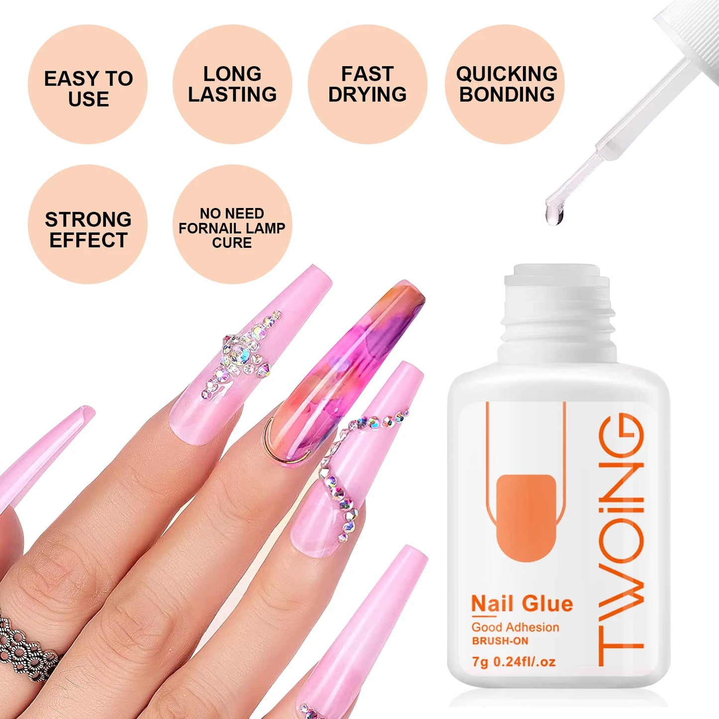 M&T Wear - 7g Super Strong Nail Glue – Long-Lasting Adhesion for False & Acrylic Nails