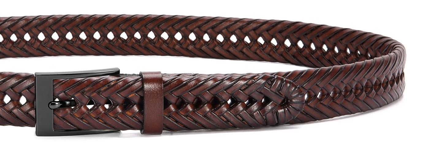 M&T Wear - Braided 100% Genuine Leather Pin/Automatic Belt