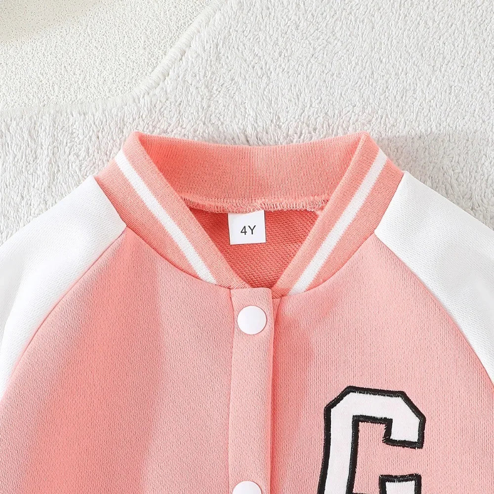 M&T Wear - Kid Girl 4-8 Years old Long Sleeve Coat and Skirt Sports Suit Outfit Toddler Infant Clothing Set Kids Wear Ootd For Baby Girl