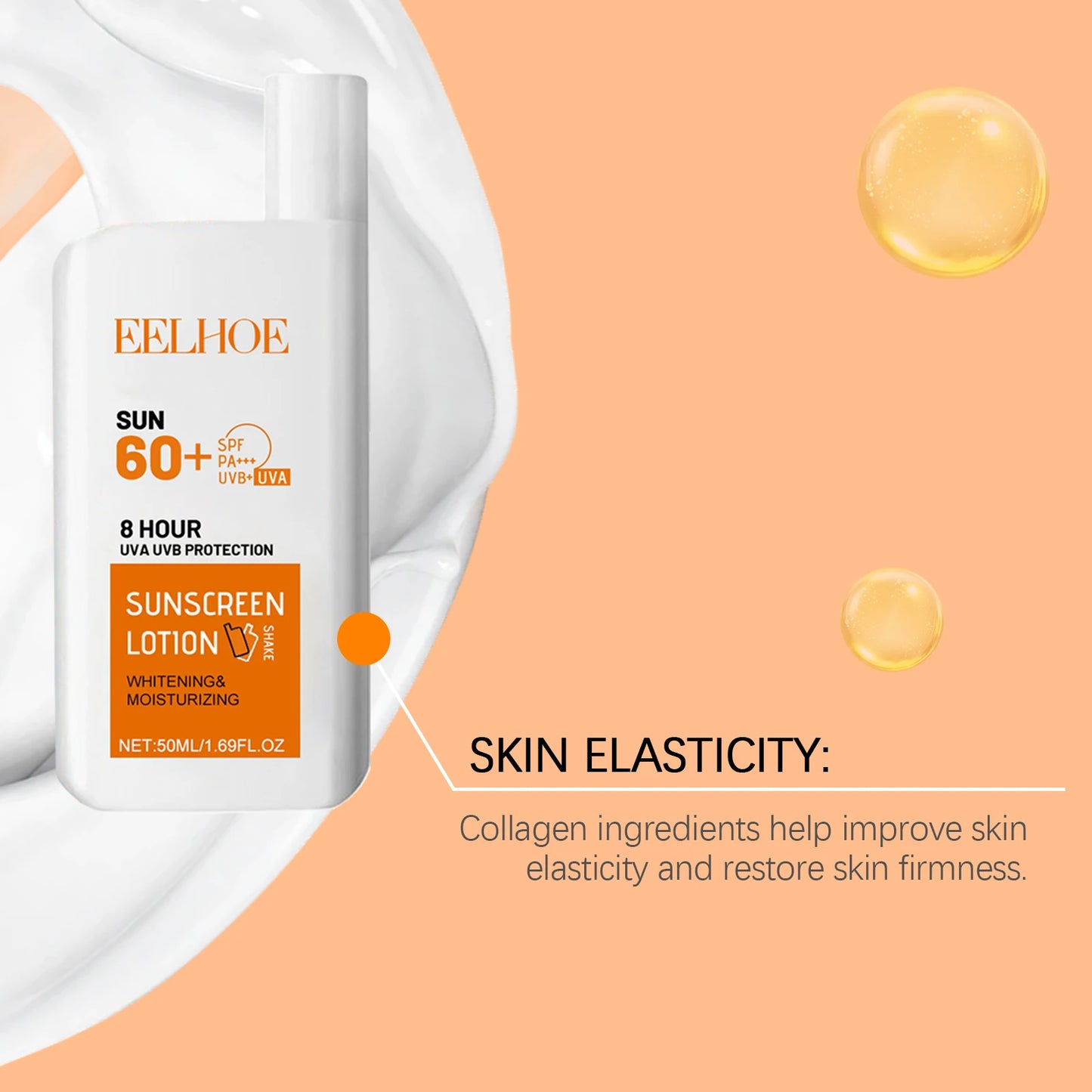 Sunscreen Cream Spf 60+ Long Lasting Uv Protection Facial Sun Block Refreshing Moisturizing Isolation Lotion Skin Care Products