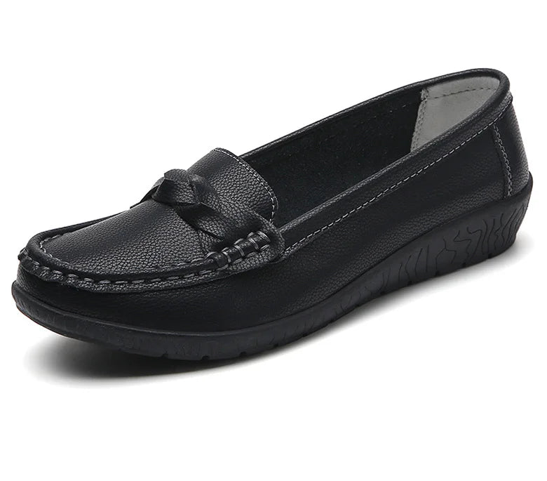 M&T Wear- New Soft Leather Flat Shoes Women's Loafers Flats Casual Shoes Women Footwear Female White Zapatos De Mujer