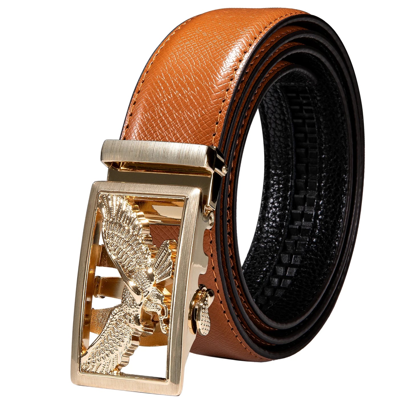 M&T Wear - Luxury Gold Buckle Cowskin Genuine Leather Belt