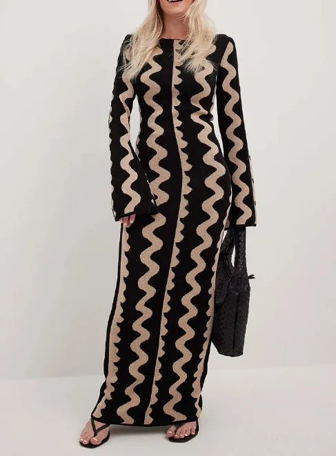 M&T Wear - Elegant Ribbed Knit Maxi Dress