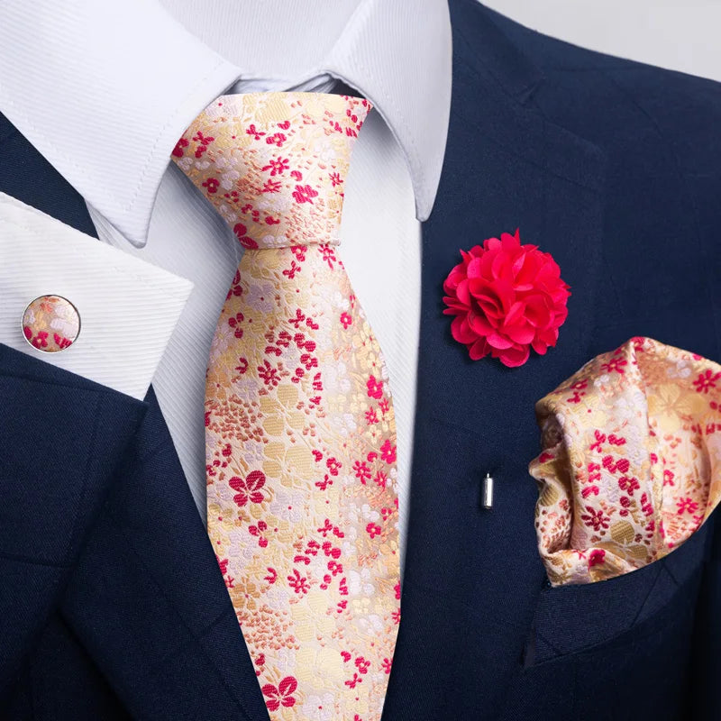 M&T Wear - Luxury Paisley Floral Tie & Accessory Set