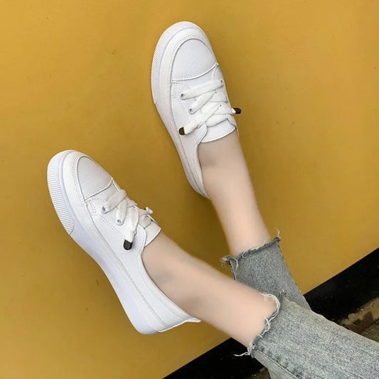 M&T Wear - Women's Shoes New PU Leather Comfortable Casual Sports Shoes Fashionable Versatile Flat White Shoes