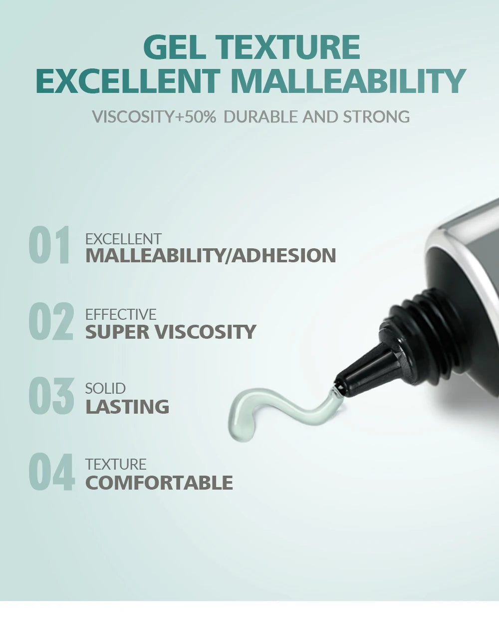 M&T Wear - Soft Nail Tips Gel Glue 20g | Long-Lasting Adhesive for Fake Nails