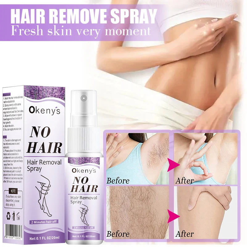 M&T Wear - Permanent Hair Removal Spray (20ml) | Painless & Nourishing Lavender Formula for Silky Smooth Skin
