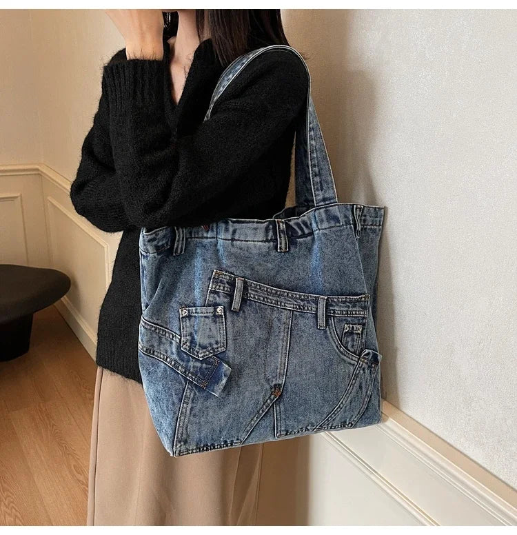 M&T Wear - 2025 Retro Denim Tote Bag for Women
