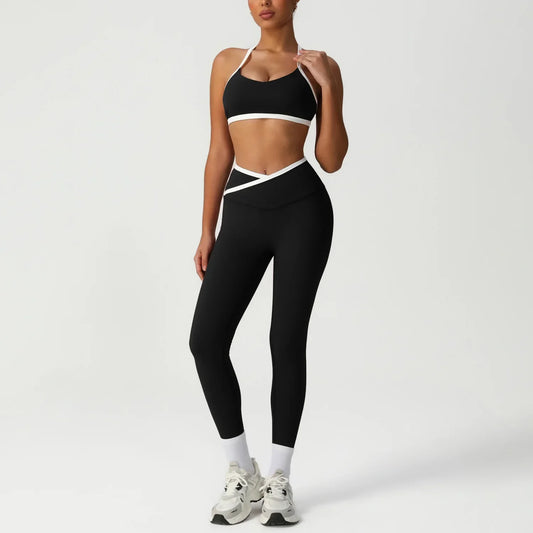 M&T Wear - Women's Tracksuit 2 Pieces Yoga Set Workout Fitness Suit Running Sportswear Gym Clothing High Waist Leggings Bra Sports Suits