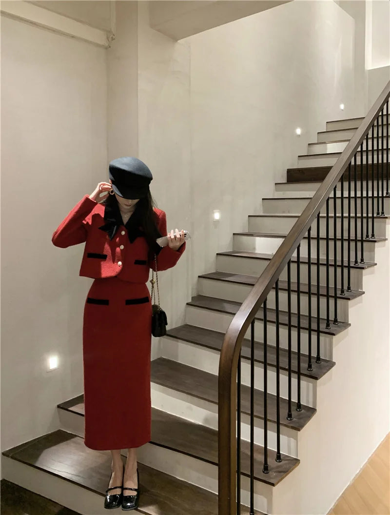 M&T Wear - Sweet Fashion Thickened 2-Piece Skirt Set