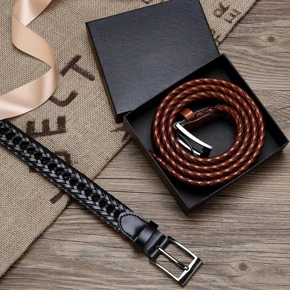 M&T Wear - Braided 100% Genuine Leather Pin/Automatic Belt