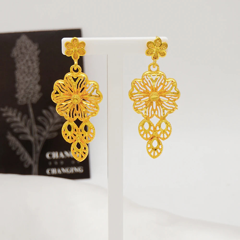 M&T Wear - Dubai Women's Jewelry Set, Gold Plated Necklace & Earrings for Weddings and Parties