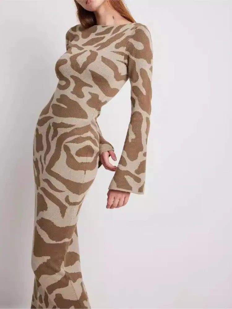 M&T Wear - Elegant Ribbed Knit Maxi Dress