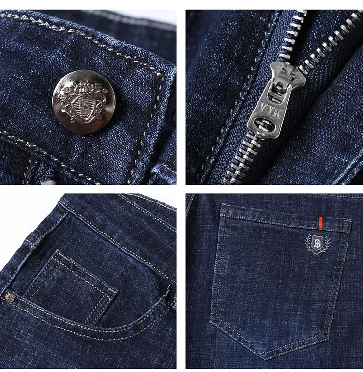 M&T Wear - Men’s Knee-Length Straight Jeans – Smart Casual Style