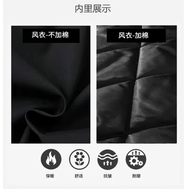 M&T Wear Men’s Korean Style Hooded Windbreaker – Two-Piece Mid-Length Jacket