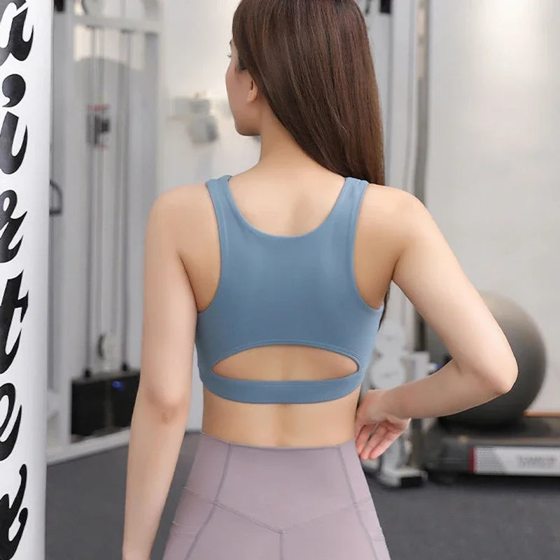 M&T Wear - Fitness Sports Bra Gym Woman Sexy Hollow Push Up High Impact Shockproof Underwear Naked Crop Top Mujer Workout Women'S Yoga Bra