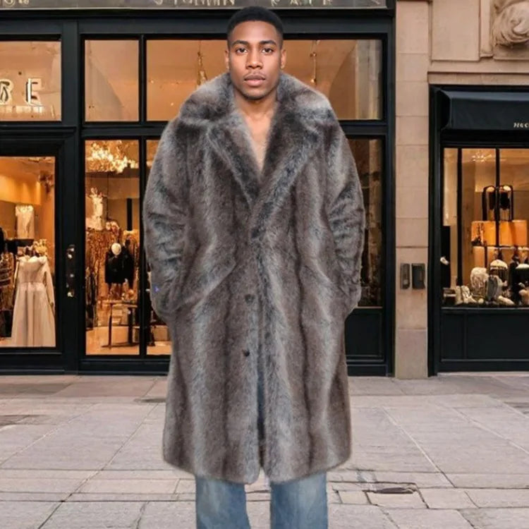 M&T Wear - Kalenmos Men’s Faux Fur Coat – Warm Casual Winter Jacket