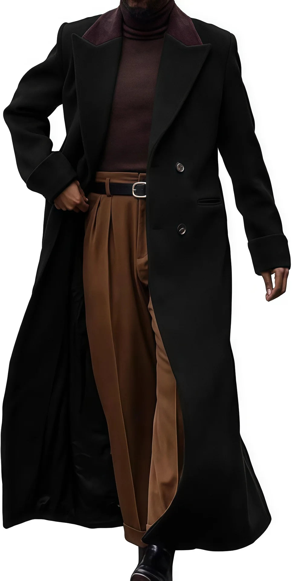 M&T Wear - French Business Casual Double-Breasted Long Woolen Coat