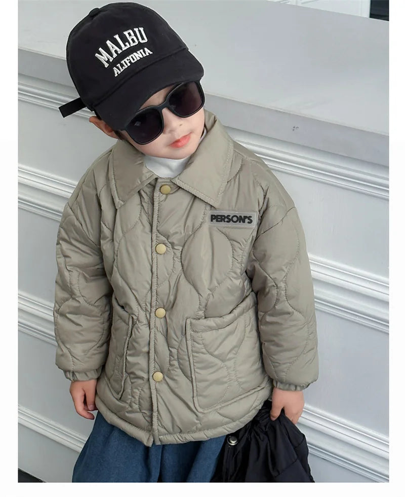 M&T Wear - Kids Boys Girls Jackets Children Winter Fleece Down Coat Toddler Padded Warm Windproof Outerwear Boy Autumn Plus Velvet Clothes