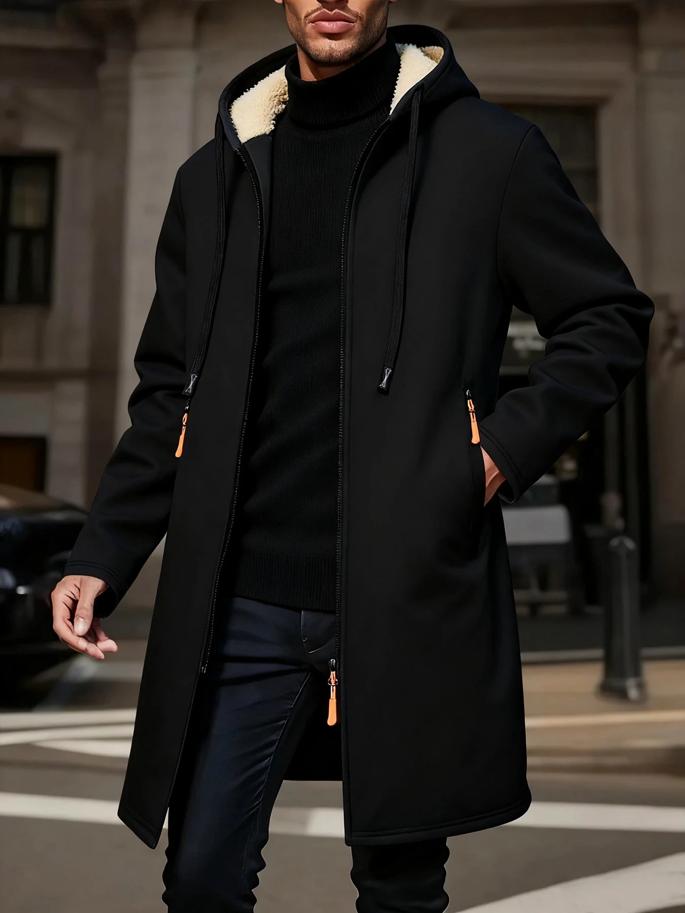 M&T Wear - Winter Men's Long Overcoat Jackets Casual Hooded Cardigans Men Outwear Liner Thickened Warm Hoodies Oversize Winter Top Jacket