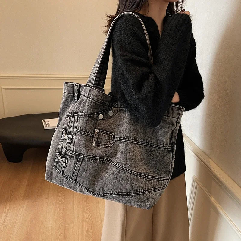 M&T Wear - 2025 Retro Denim Tote Bag for Women