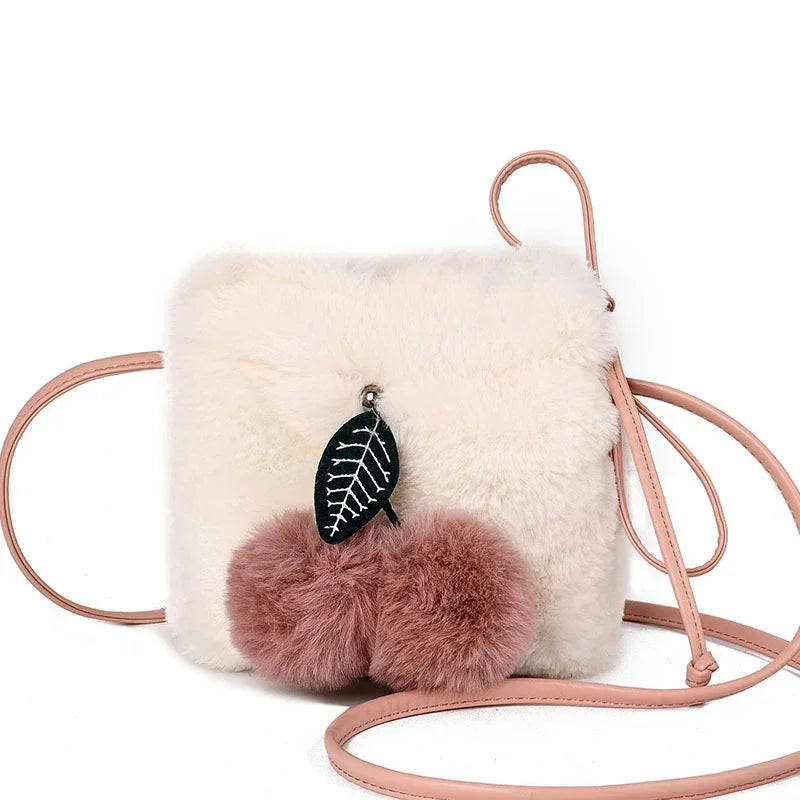 M&T Wear – Women’s Faux Fur Crossbody Bag | Cute Plush String Shoulder Purse