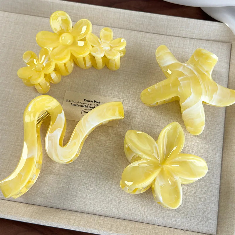 M&T Wear - Hawaii Plumeria Hair Claw Clips 2025 Non-Slip Flower Hair Accessories