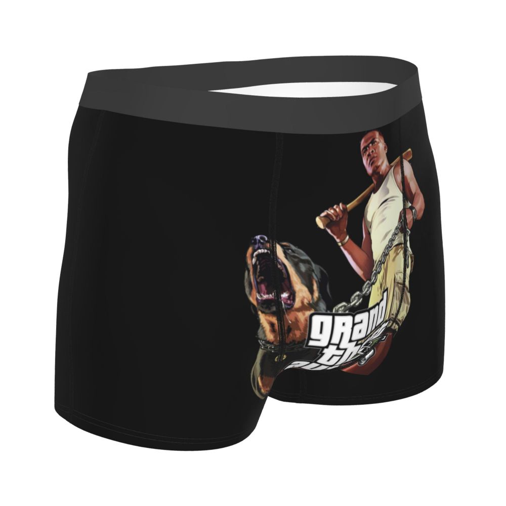 M&T Wear - Custom Grand Theft Auto Adventure Game Underwear Men Breathable GTA Boxer Briefs Shorts Panties Soft Underpants For Homme