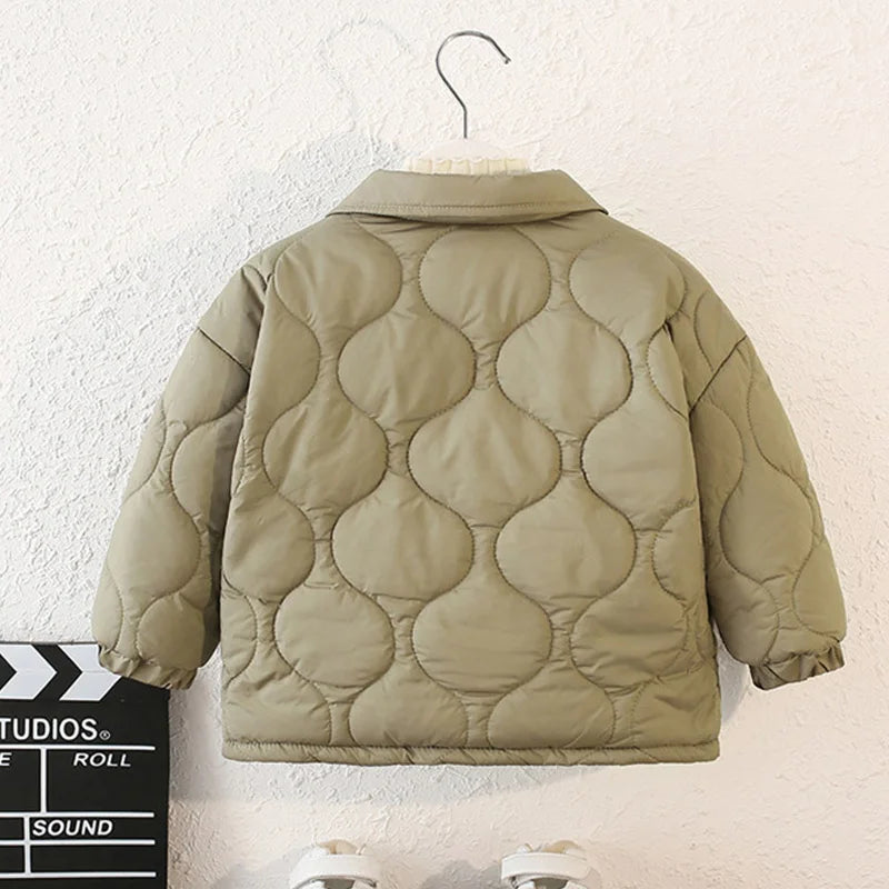 M&T Wear - Kids Boys Girls Jackets Children Winter Fleece Down Coat Toddler Padded Warm Windproof Outerwear Boy Autumn Plus Velvet Clothes