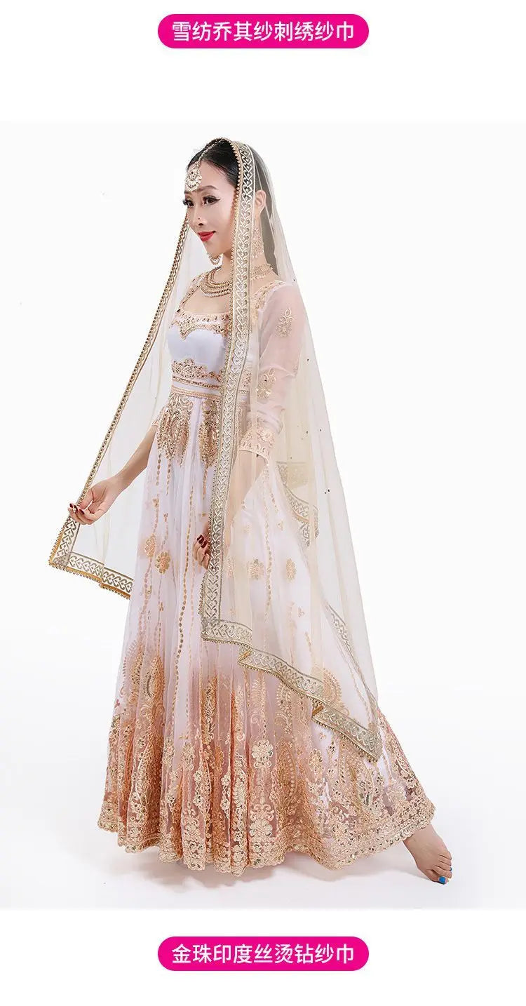 M&T Wear - Elegant Indian Embroidered Sari Shawl – 2025 Exotic Traditional Veil