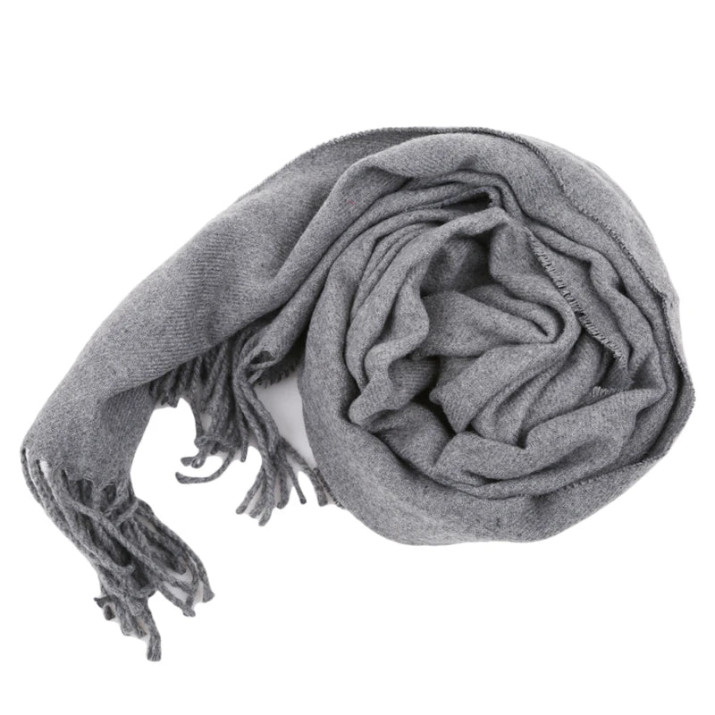 M&T Wear - Wool Scarves Winter Soft Warm Cashmere Shawl Thickened Long Tassel Shawl Warm Scarf Fashion Solid Color Women Man Scarf
