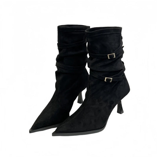 M&T Wear -  Sexy Pointed Toe Women Boots Autumn High Heels Shoes Luxury Chelsea Boots Party Stiletto Pumps New Plus Size 40 Mujer Botas