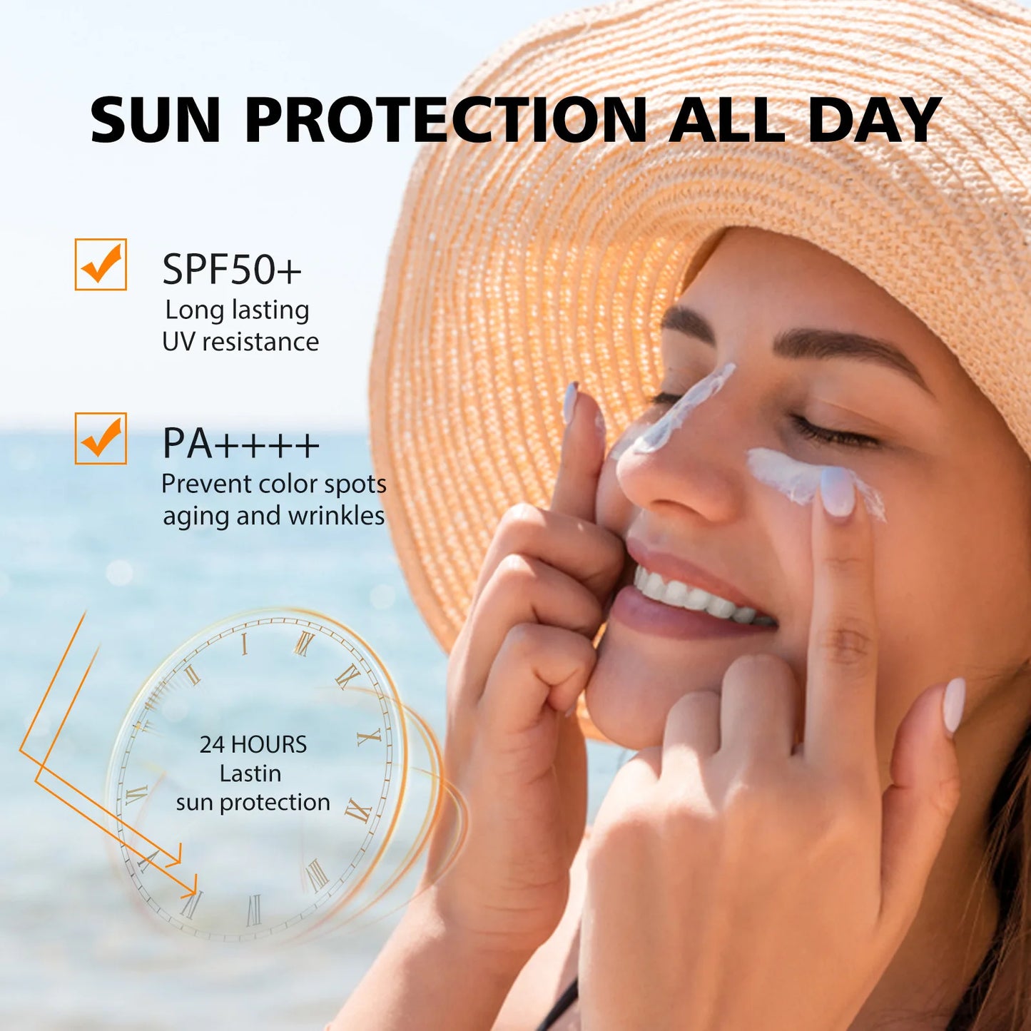 Facial Body Sunscreen Whitening Sun Cream Solar Blocker Moisturizing outdoor ultraviolet rays Protector Solar SPF50 Skin Care
