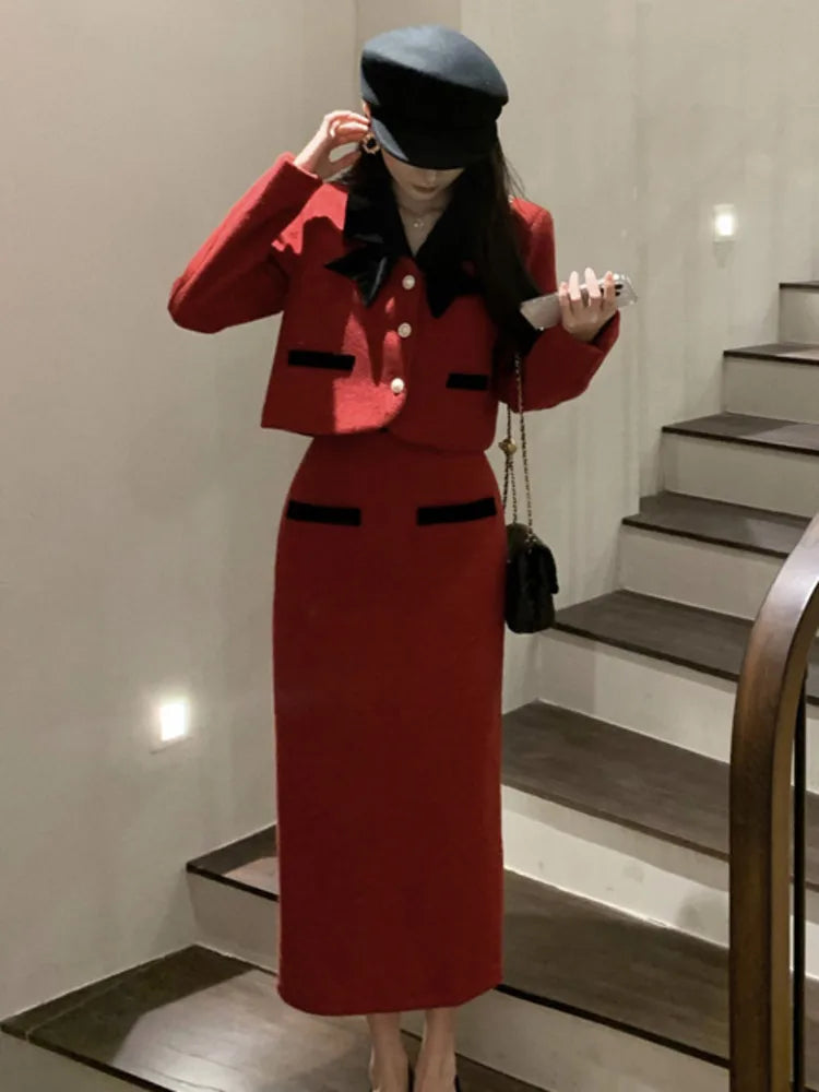 M&T Wear - Sweet Fashion Thickened 2-Piece Skirt Set