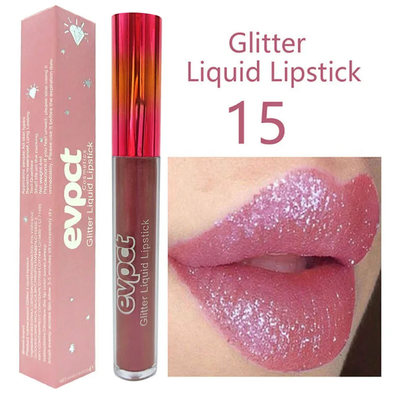 M&T Wear - Diamond Shine 15-Color Glitter Liquid Lipstick