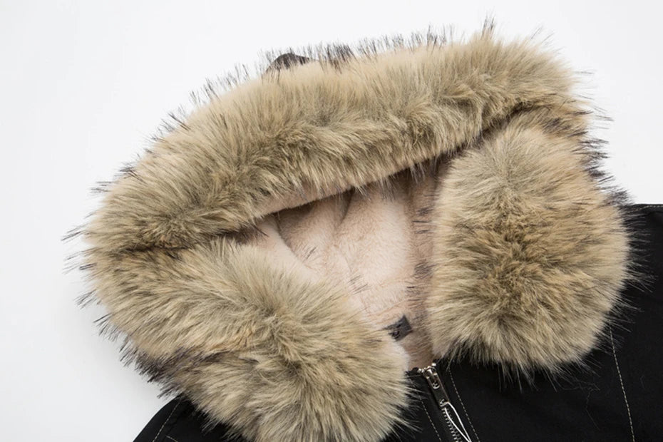 M&T Wear - Winter Jackets Fur Collar Parkas Coat Men Vintage Thicken Fleece Warm Jackets Streetwear Harajuku Hip Hop Padded Jackets Outwear