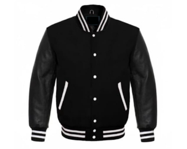 M&T Wear - All-Black Wool & Leather Varsity Jacket [5-Year Leather Guarantee]