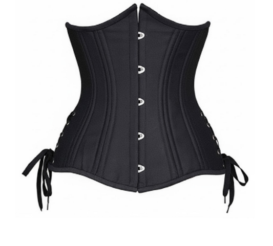 M&T Wear - Underbust Black Canvas Corset w/ Side Ties